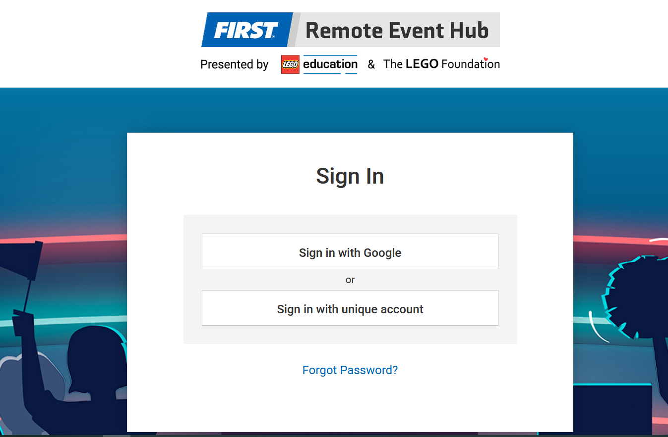 Remote Event Hub login felület